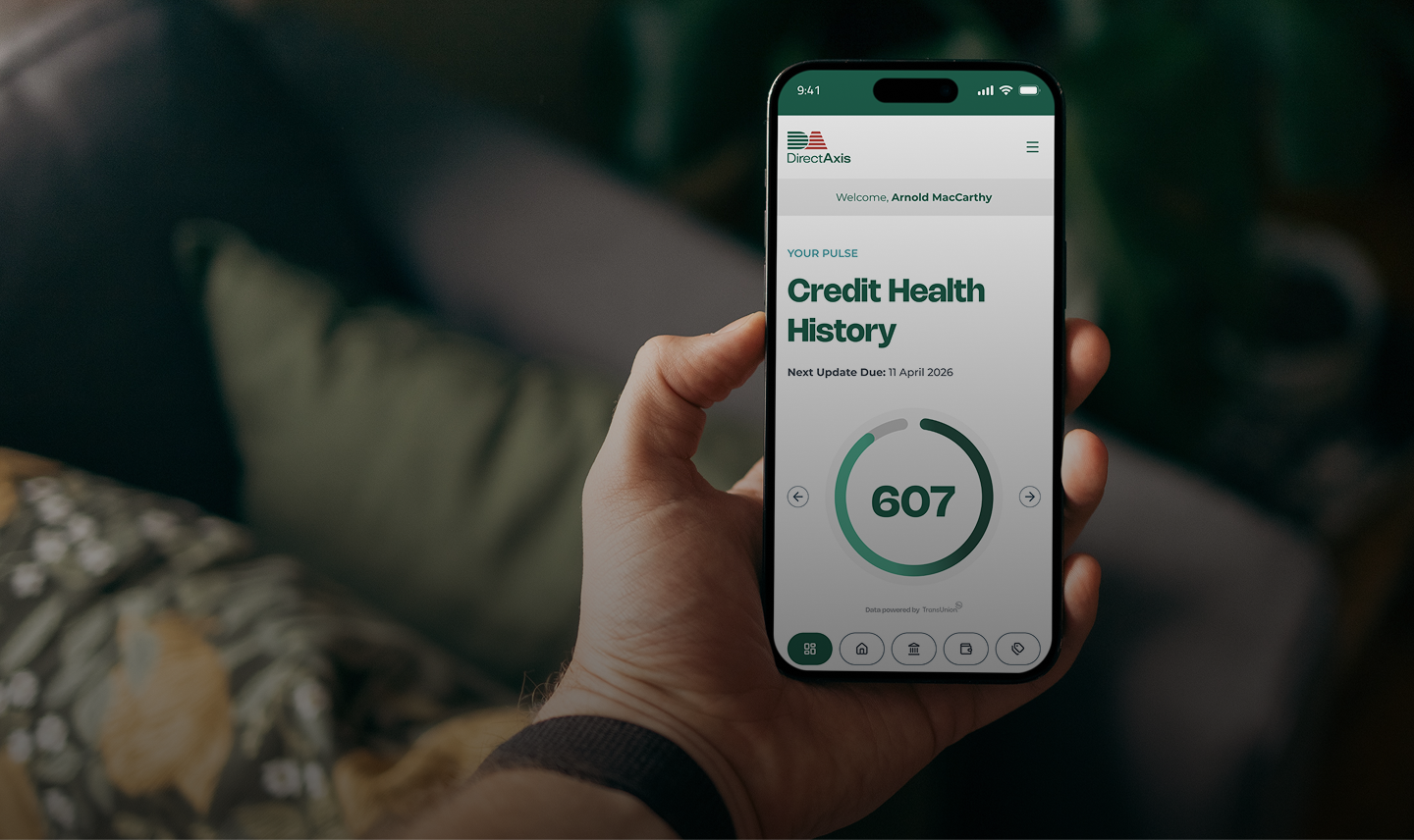 Credit score on mobile device